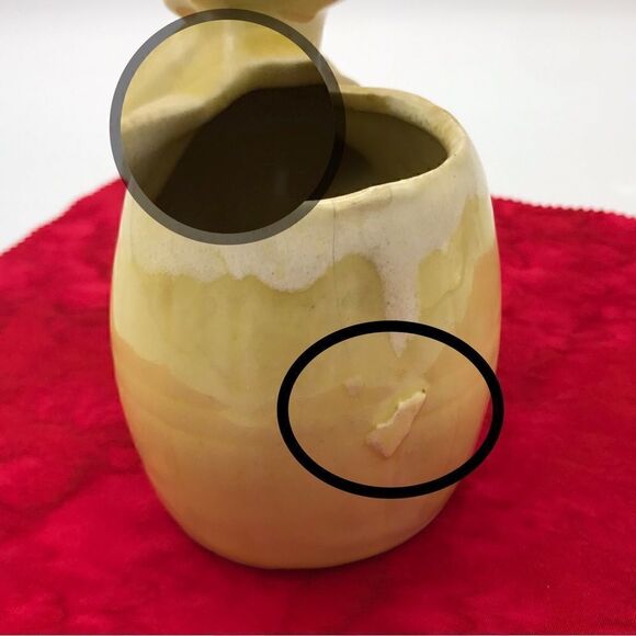 Hand Painted Black Eye Ballerina Bear by a Barrel Glazed Ceramic Planter - Picture 15 of 16